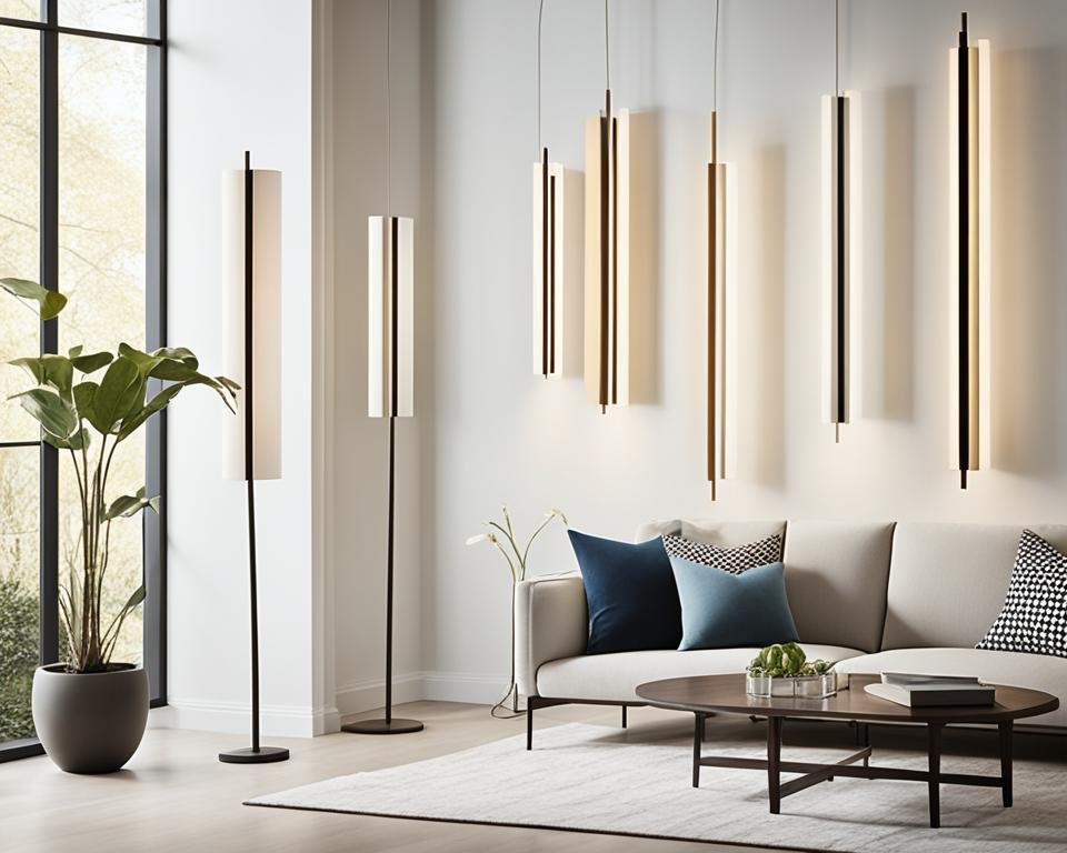 luminárias de piso slim em estilo contemporâneo