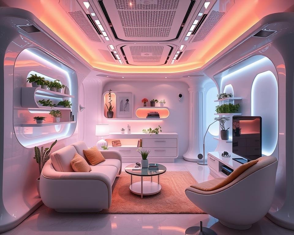 Decoração futurista em espaço pequeno