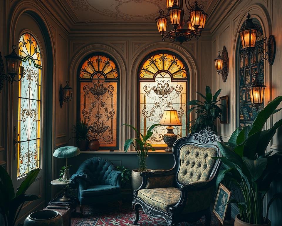 art nouveau em ambientes pequenos