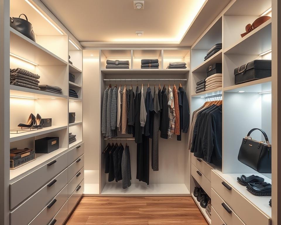 iluminação de closet