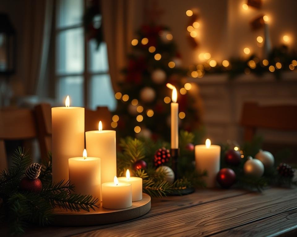 Decoração de Natal com velas