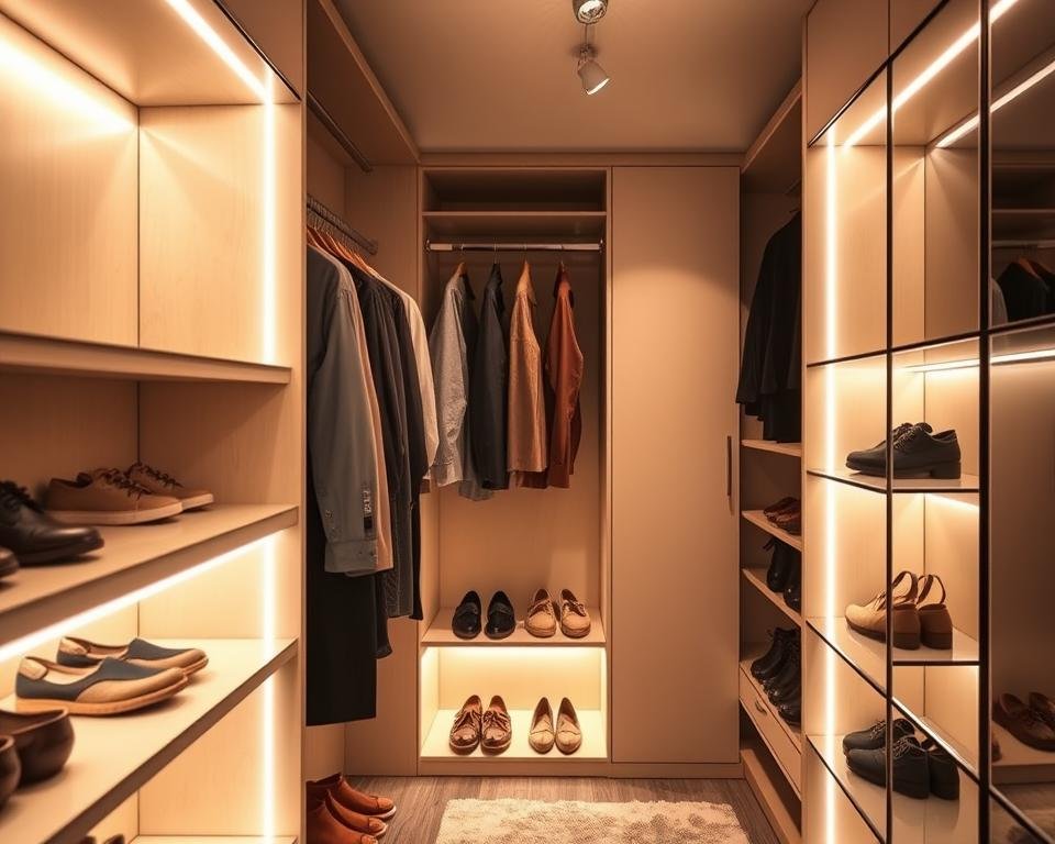 dicas de iluminação para closet