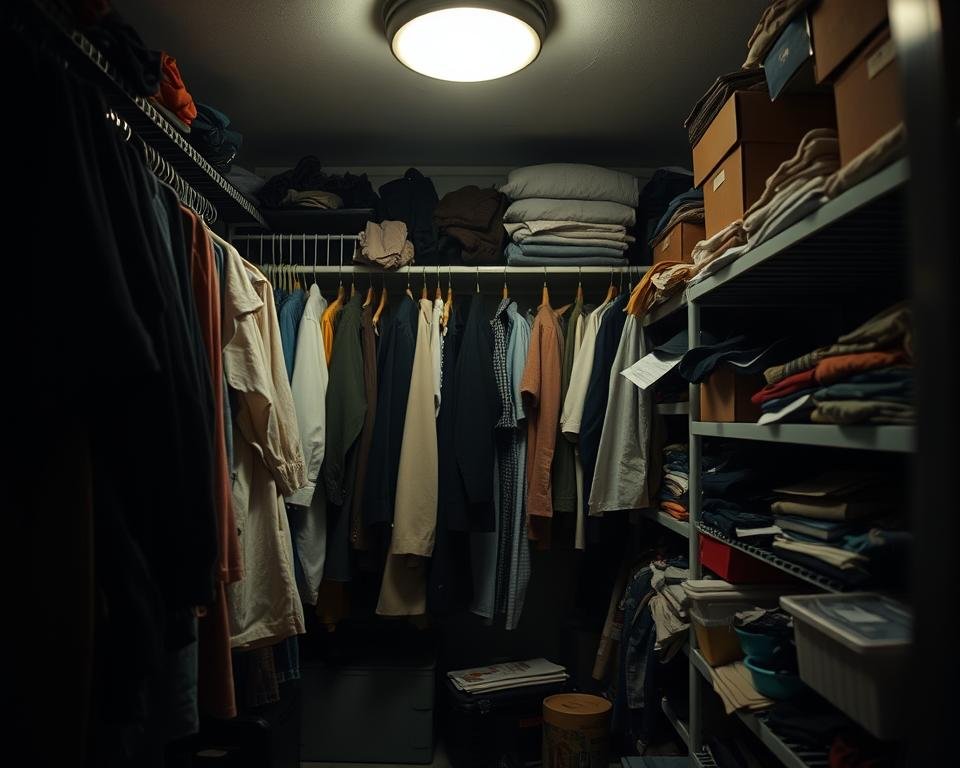 erros na iluminação de closet