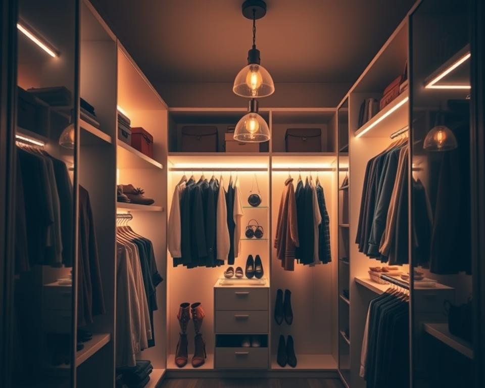 iluminação de closet