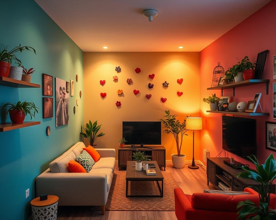 Decoração de apartamento alugado com adesivos removíveis