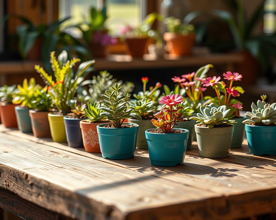 Mini vaso com plantas