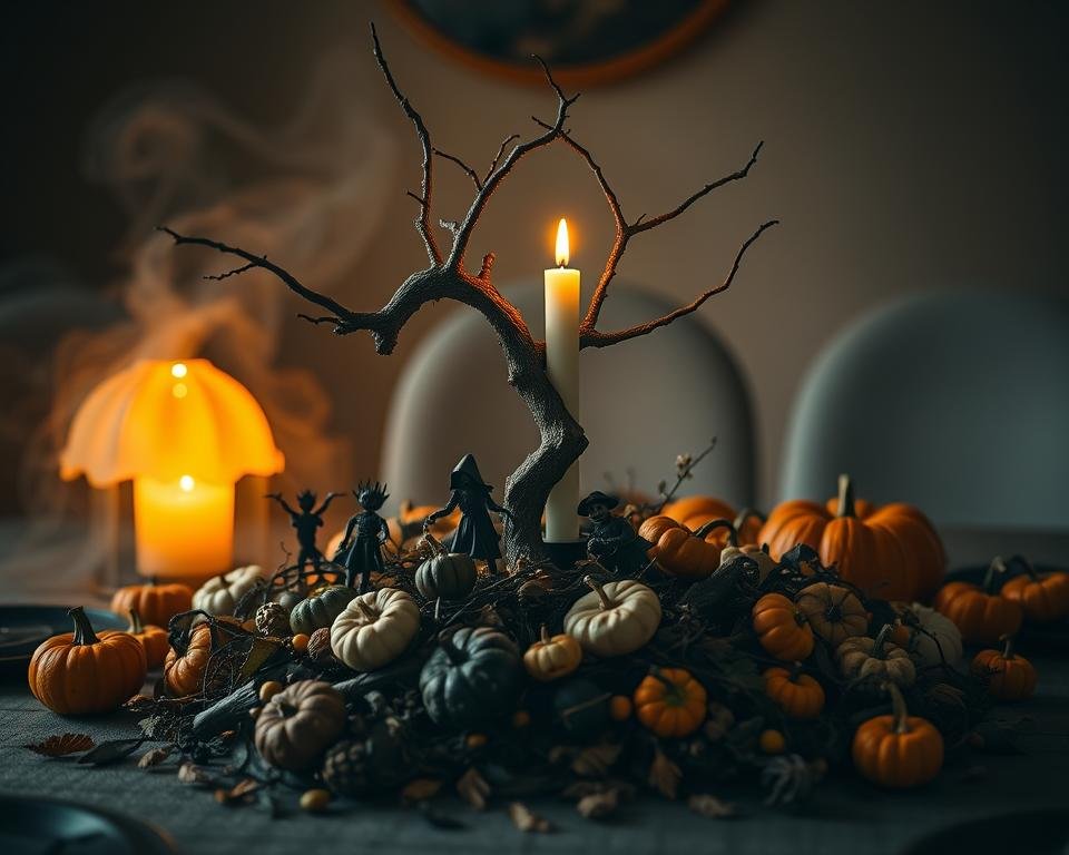 Centro de mesa de Halloween decoração compacta