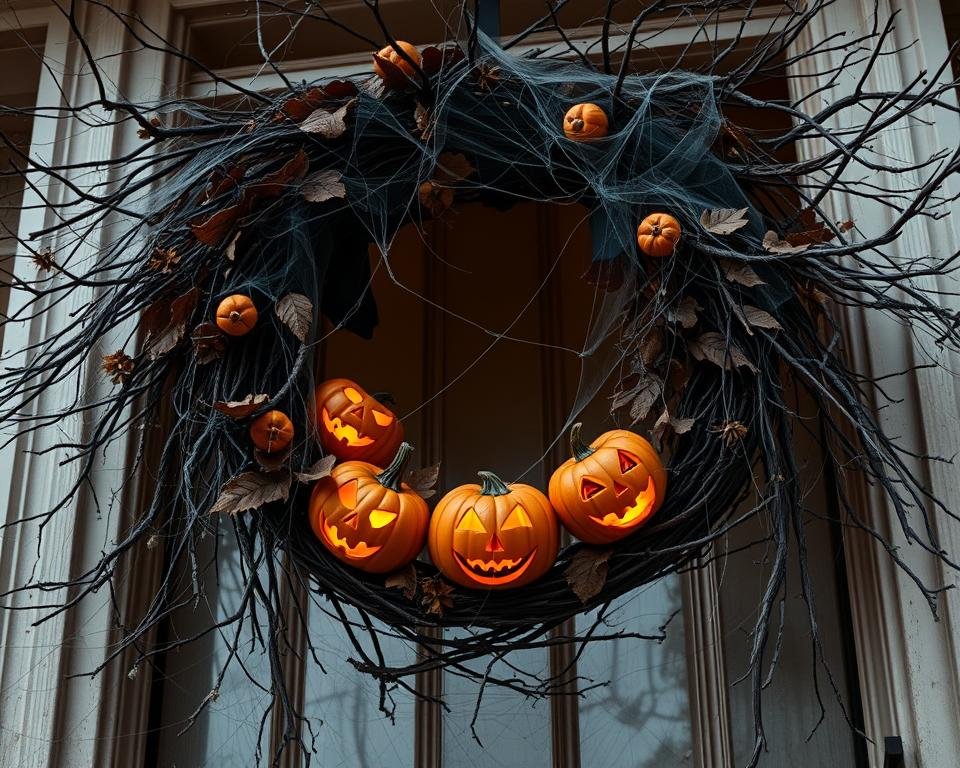 Guirlanda de Halloween para porta de entrada