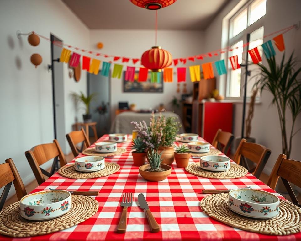 Mesa de Festa Junina em Apartamento