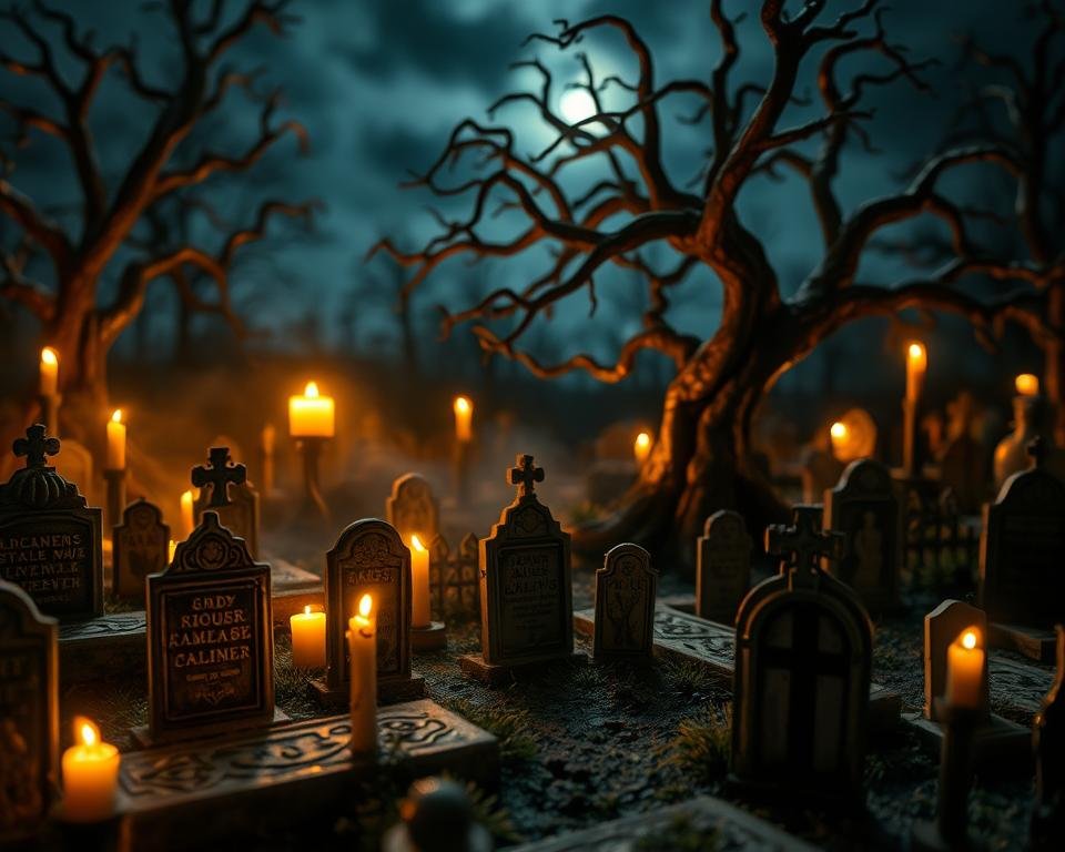 Preservação de Cemitério Miniatura Halloween