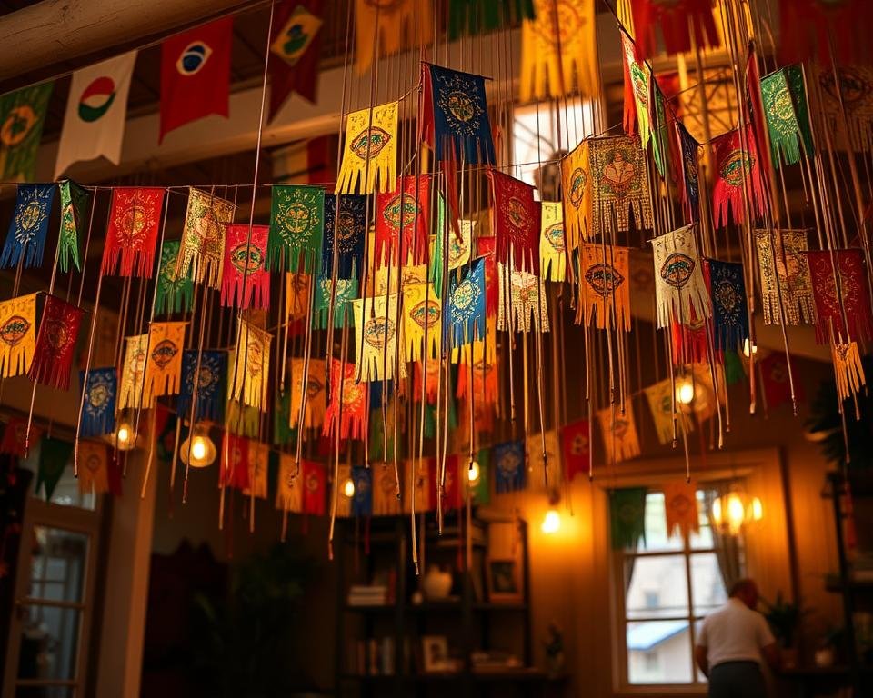Decoração suspensa para festas juninas