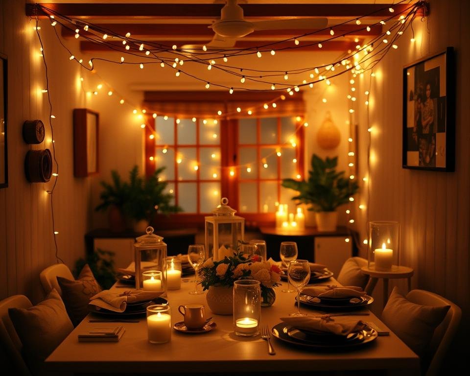 Iluminação para festa pequena