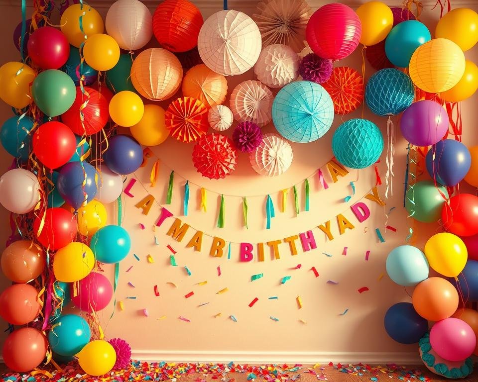 Materiais para decoração parede aniversário